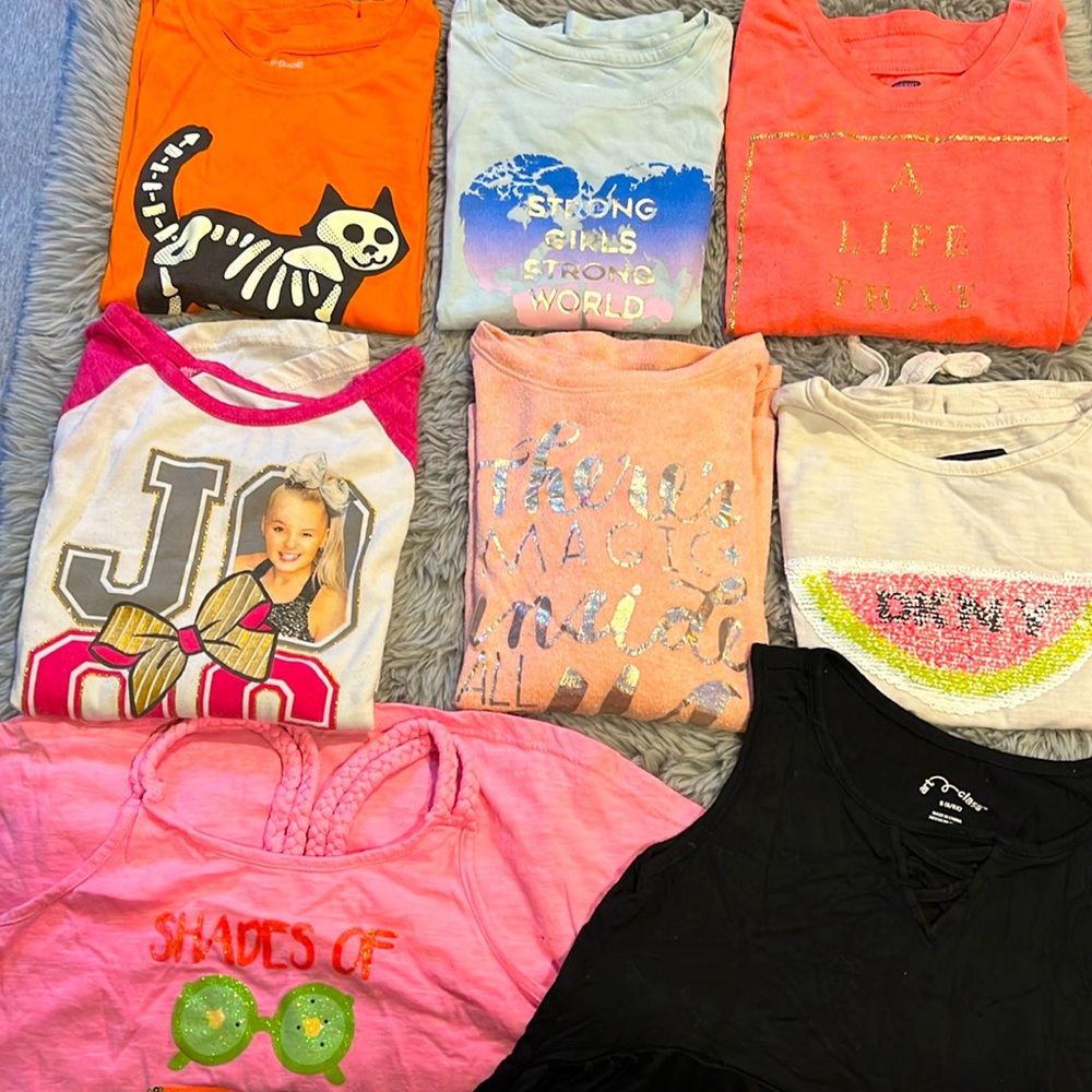 Bundle of 8 girls tops